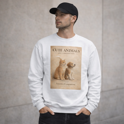 Cute Animals – Timeless Companions Crewneck Sweatshirt (Unisex)｜静かな相棒たち