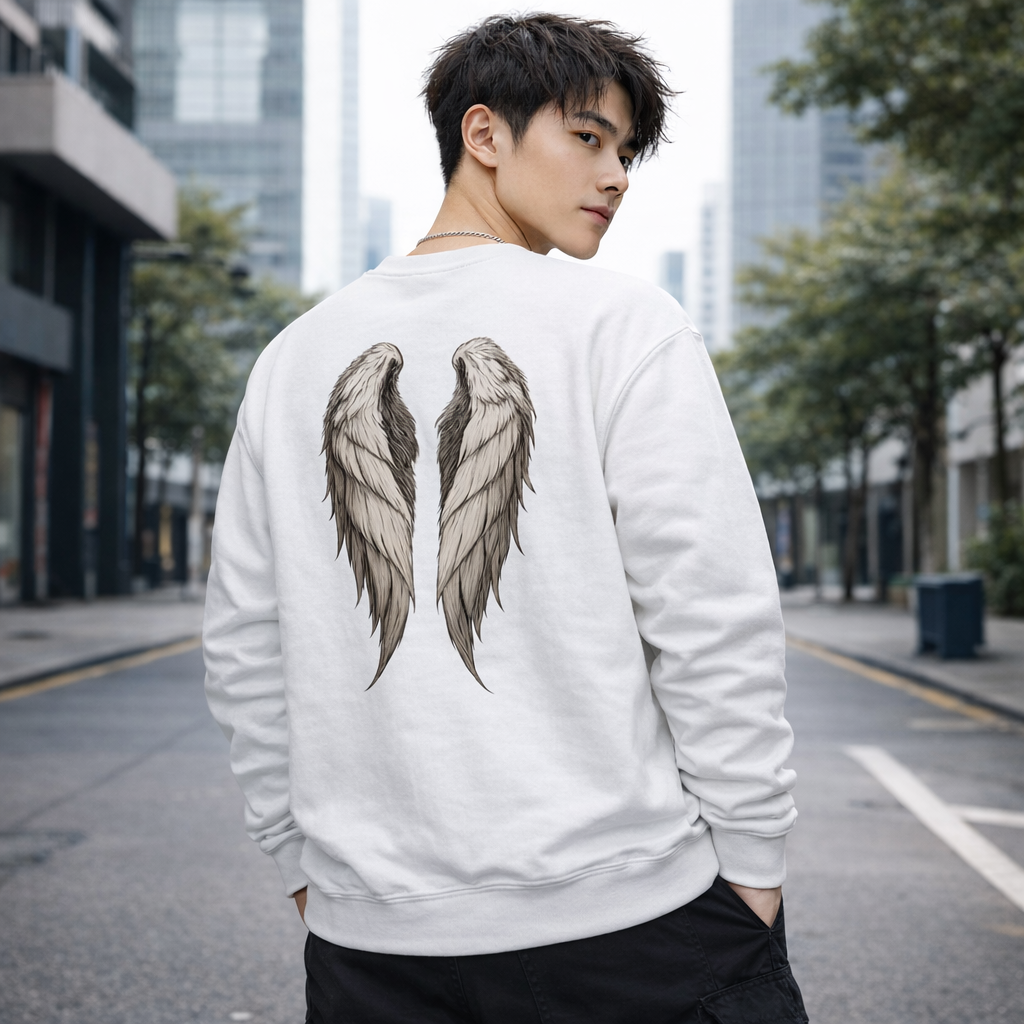 Folded Wings – Guardian Crewneck Sweatshirt (Unisex)  折りたたまれた翼｜守護のクルーネックスウェット（ユニセックス）