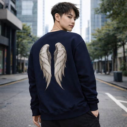 Folded Wings – Guardian Crewneck Sweatshirt (Unisex)  折りたたまれた翼｜守護のクルーネックスウェット（ユニセックス）