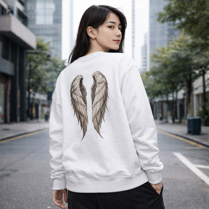 Folded Wings – Guardian Crewneck Sweatshirt (Unisex)  折りたたまれた翼｜守護のクルーネックスウェット（ユニセックス）