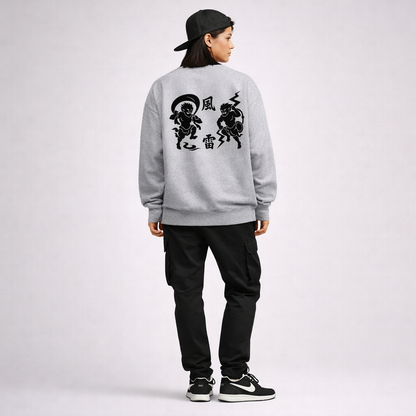 Shinora Wind & Thunder Crewneck Sweatshirt (Unisex)｜風雷の静