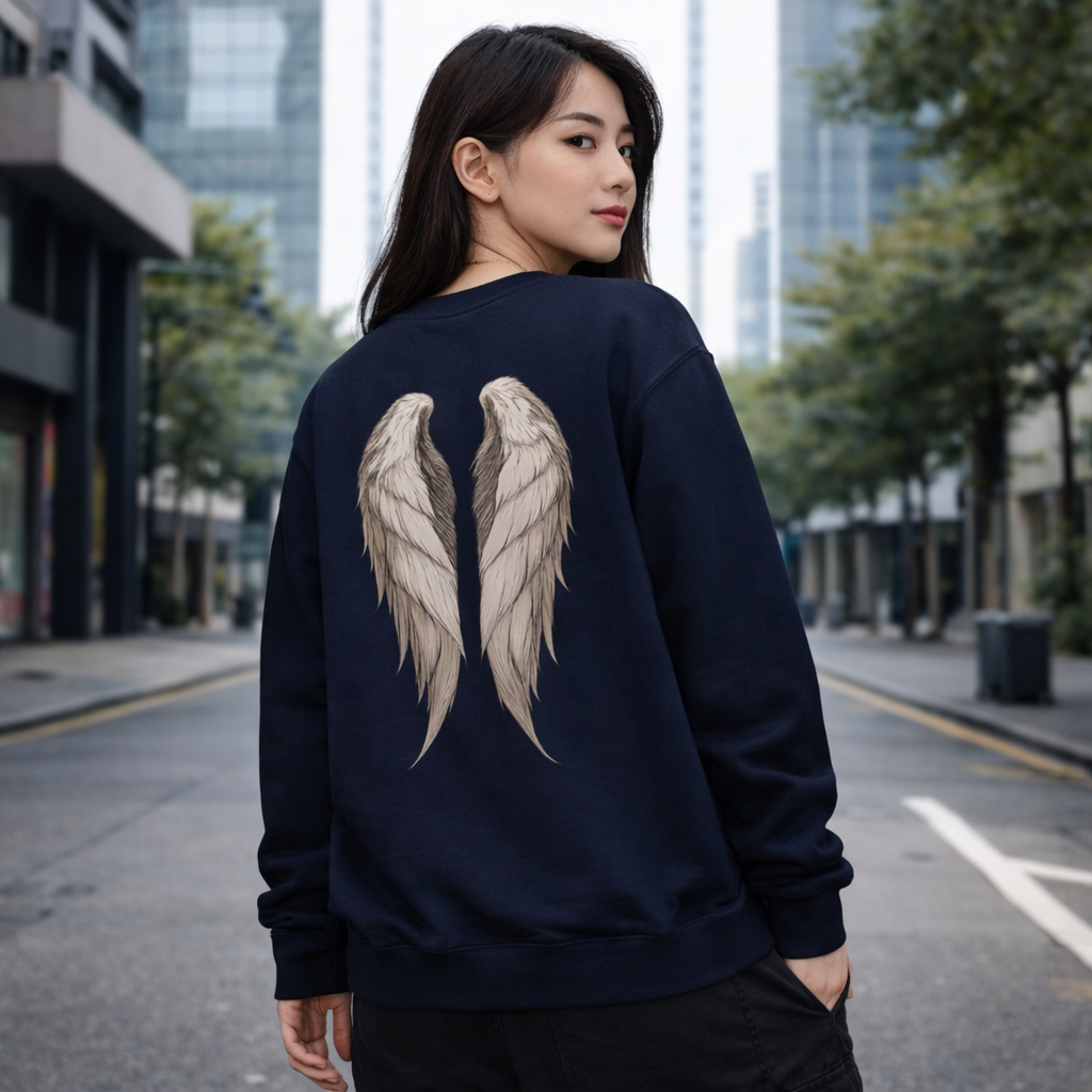 Folded Wings – Guardian Crewneck Sweatshirt (Unisex)  折りたたまれた翼｜守護のクルーネックスウェット（ユニセックス）