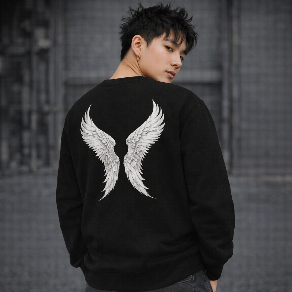 Shinora – Fallen Angel Wings Crewneck Sweatshirt (Unisex)｜堕天使の翼
