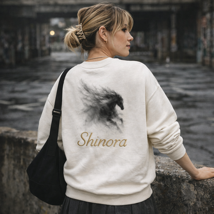 Shinora Veil Horse Sweatshirt (Unisex) —— 馬か、風か。