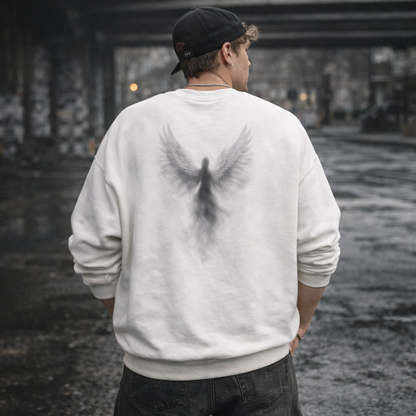 Shinora Veil Wing Crewneck Sweatshirt (Unisex) ｜— 鳥か、天使か
