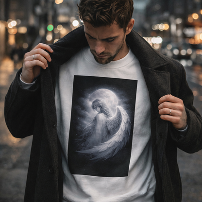 Moonlit Angel – Guardian Crewneck Sweatshirt (Unisex) 月光の天使｜守護のクルーネックスウェット（ユニセックス）