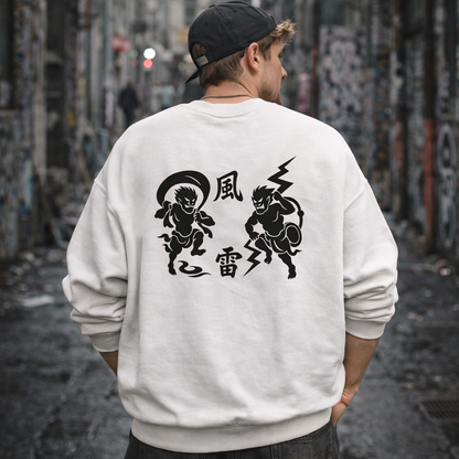 Shinora Wind & Thunder Crewneck Sweatshirt (Unisex)｜風雷の静