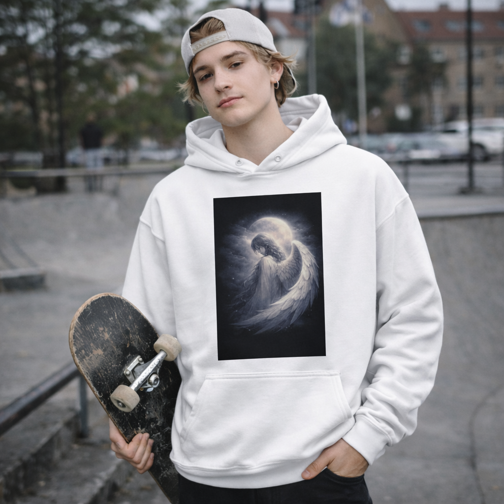 Moonlit Angel — Guardian Hoodie (Unisex)｜月光の守護