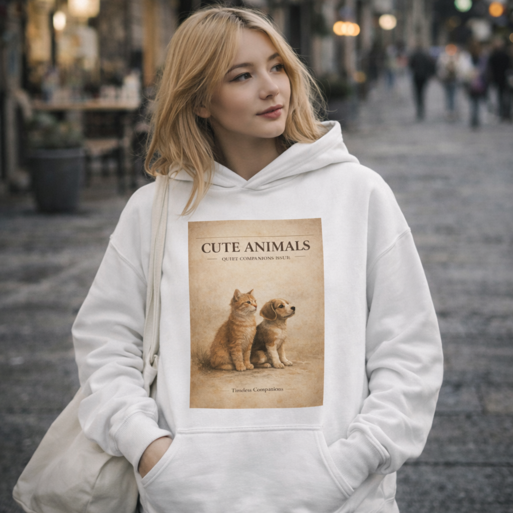 Cute Animals – Timeless Companions Hoodie (Unisex) ｜静かな相棒
