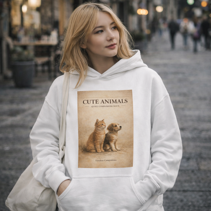 Cute Animals – Timeless Companions Hoodie (Unisex) ｜静かな相棒