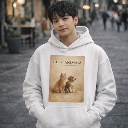 Cute Animals – Timeless Companions Hoodie (Unisex) ｜静かな相棒