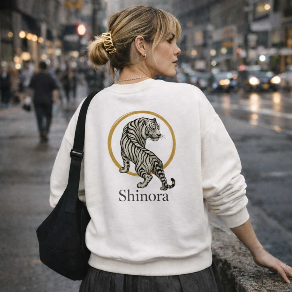 Shinora White Tiger – Winter Edition 白虎の守護｜クルーネックトレーナー