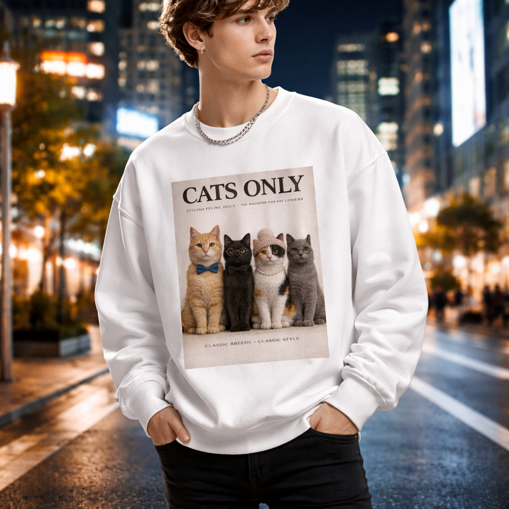 CATS ONLY – Classic Cats Crewneck Sweatshirt (Unisex) ｜猫好きのためのクラシックスウェット
