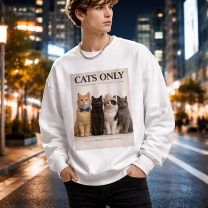 CATS ONLY – Classic Cats Crewneck Sweatshirt (Unisex) ｜猫好きのためのクラシックスウェット