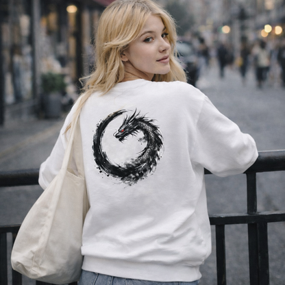 VEIL DRAGON — Silent Guardian Crewneck Sweatshirt (Unisex) ヴェール・ドラゴン｜静かなる守護 スウェット（ユニセックス）