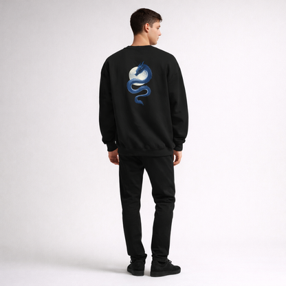 Shinora Moon Dragon Crewneck Sweatshirt (Unisex) ｜Shinora 月護の蒼龍 クルーネック スウェット（ユニセックス）