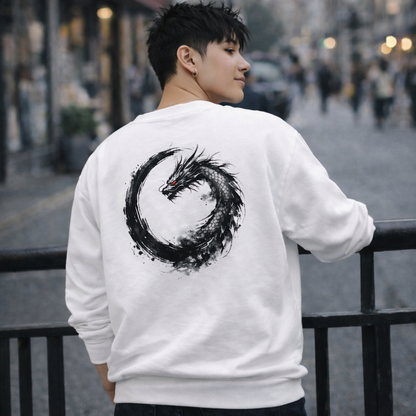 VEIL DRAGON — Silent Guardian Crewneck Sweatshirt (Unisex) ヴェール・ドラゴン｜静かなる守護 スウェット（ユニセックス）