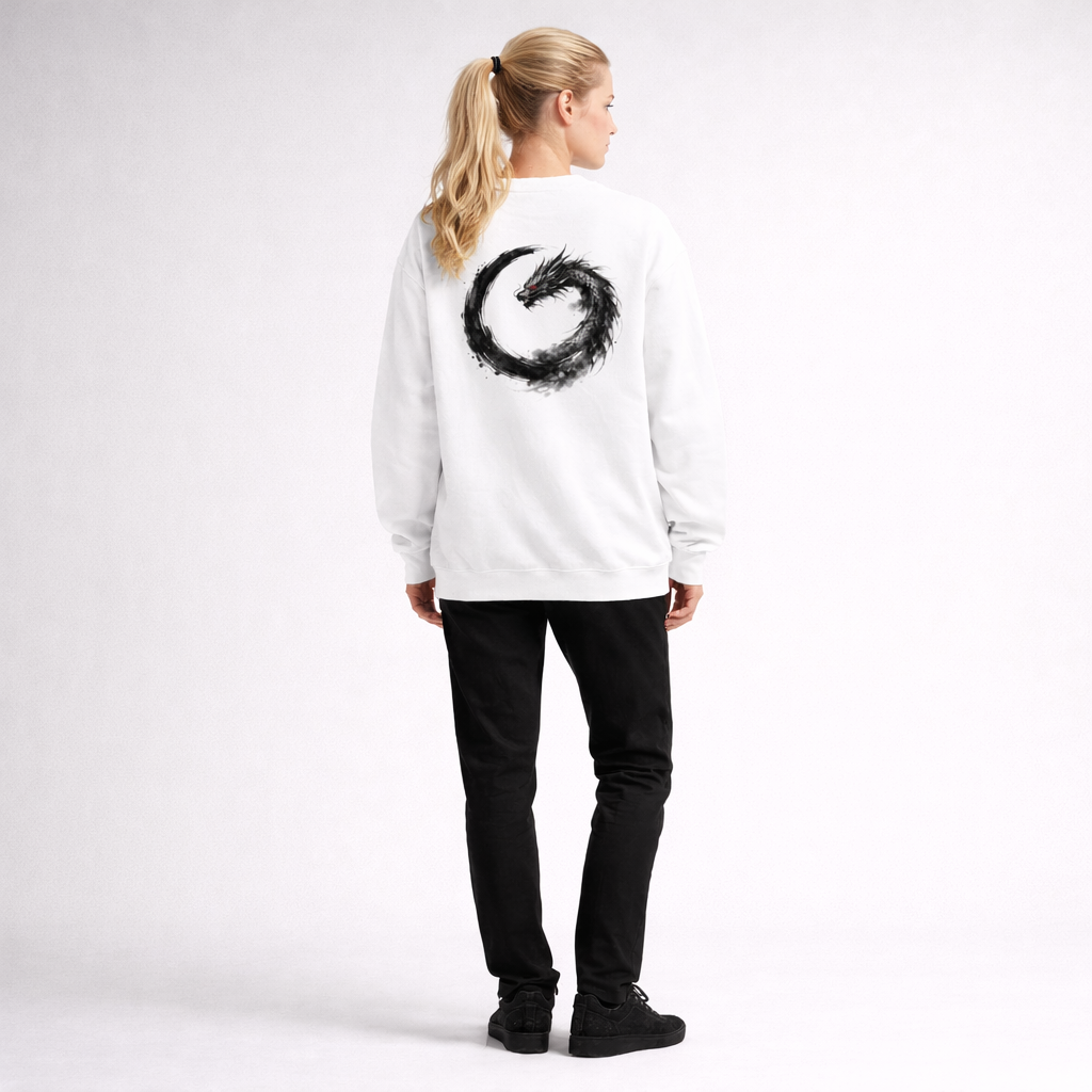 VEIL DRAGON — Silent Guardian Crewneck Sweatshirt (Unisex) ヴェール・ドラゴン｜静かなる守護 スウェット（ユニセックス）