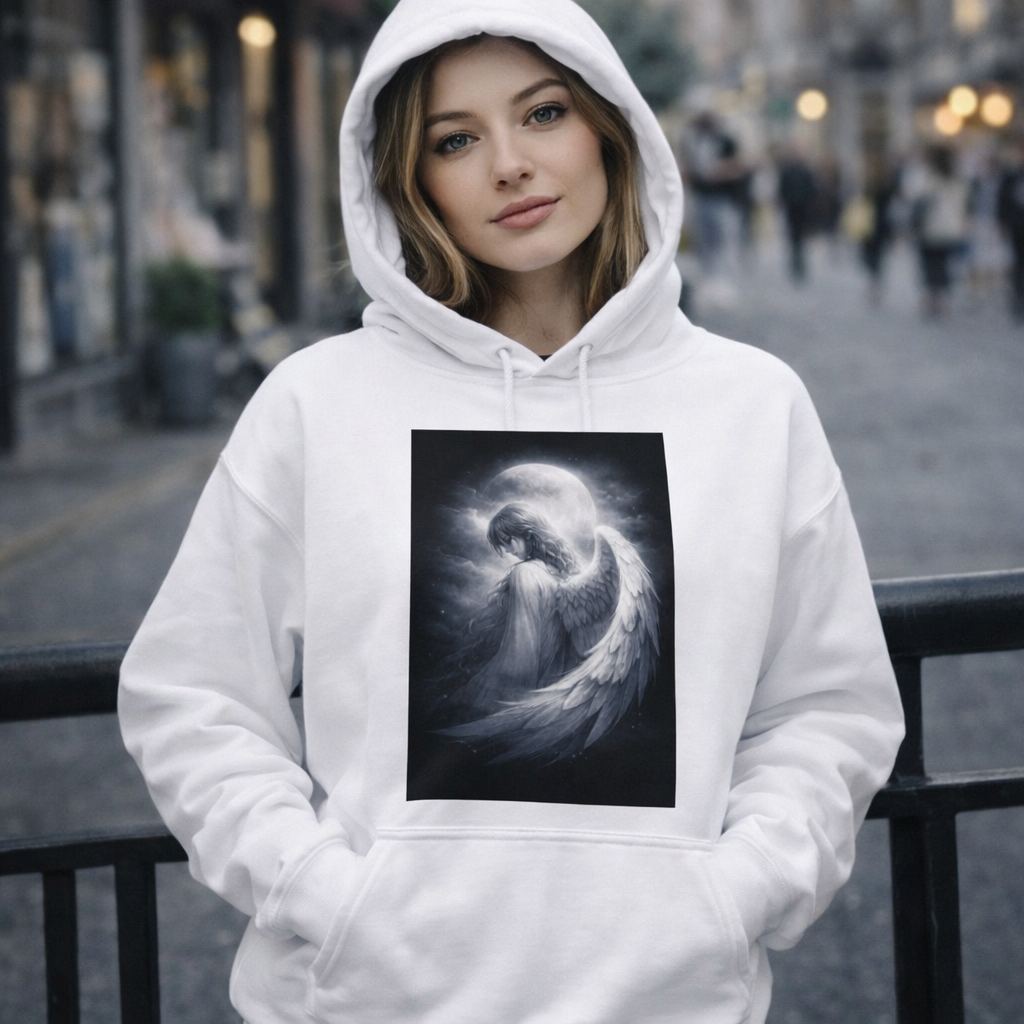 Moonlit Angel — Guardian Hoodie (Unisex)｜月光の守護
