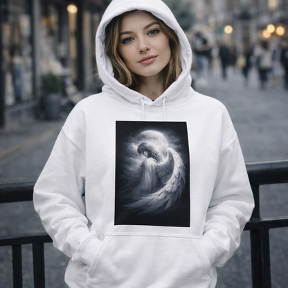 Moonlit Angel — Guardian Hoodie (Unisex)｜月光の守護