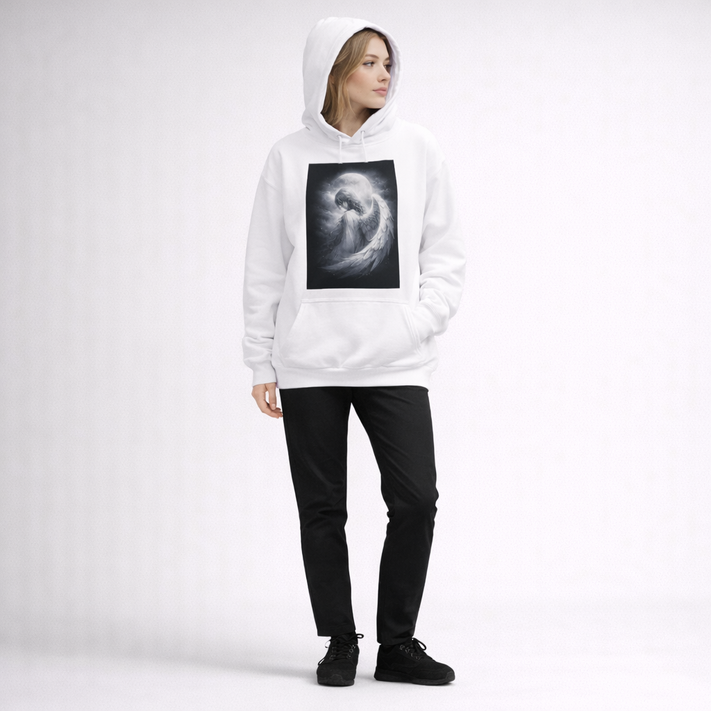 Moonlit Angel — Guardian Hoodie (Unisex)｜月光の守護