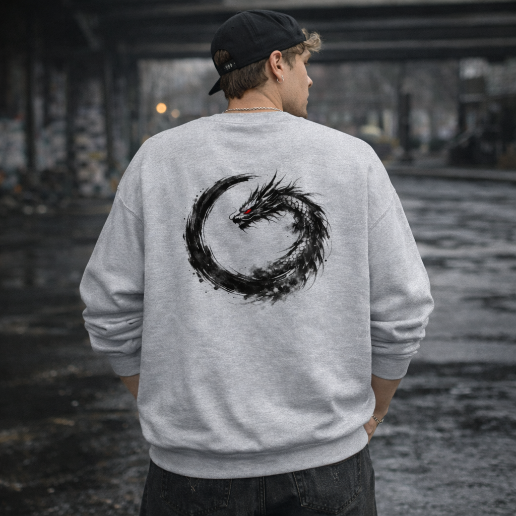 VEIL DRAGON — Silent Guardian Crewneck Sweatshirt (Unisex) ヴェール・ドラゴン｜静かなる守護 スウェット（ユニセックス）