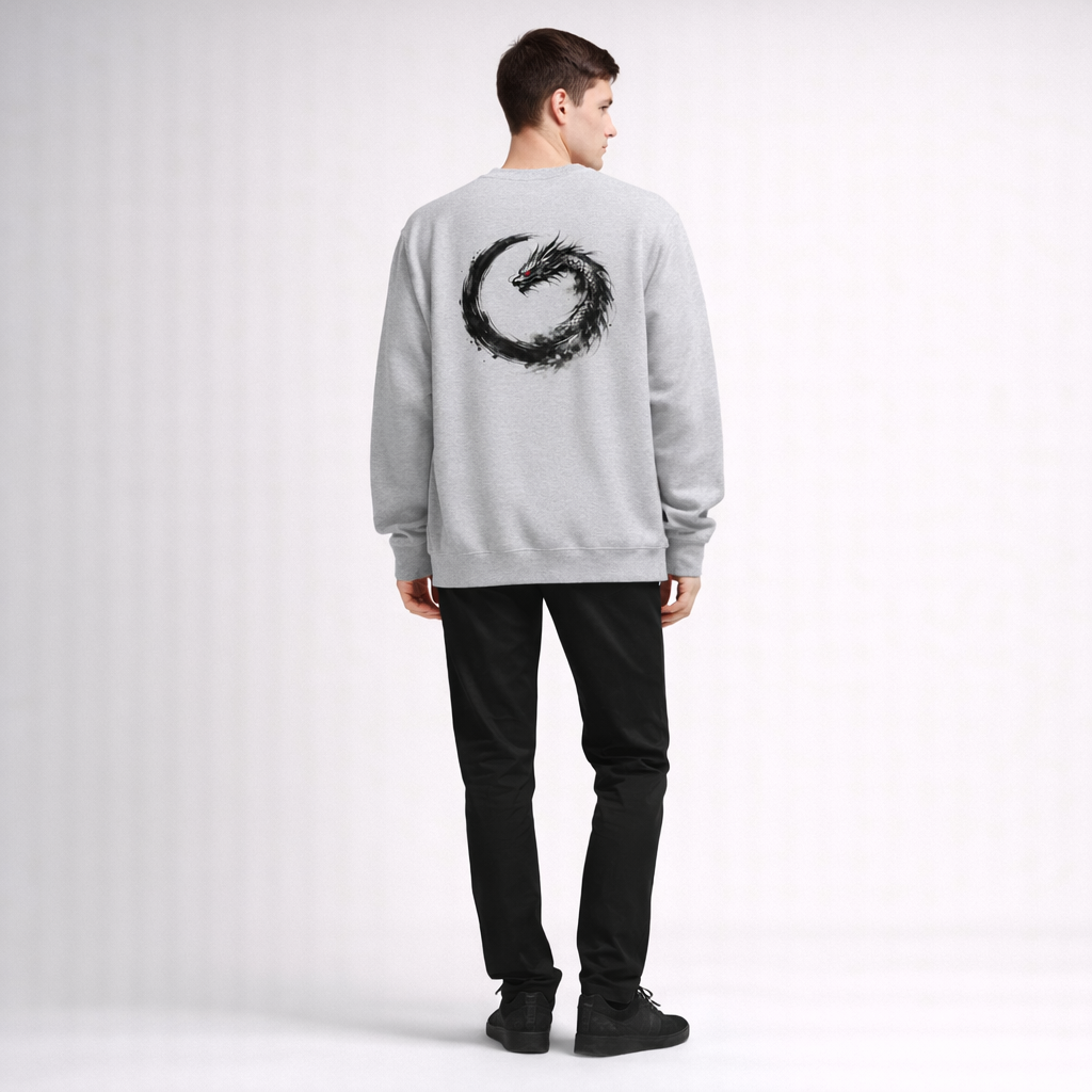 VEIL DRAGON — Silent Guardian Crewneck Sweatshirt (Unisex) ヴェール・ドラゴン｜静かなる守護 スウェット（ユニセックス）