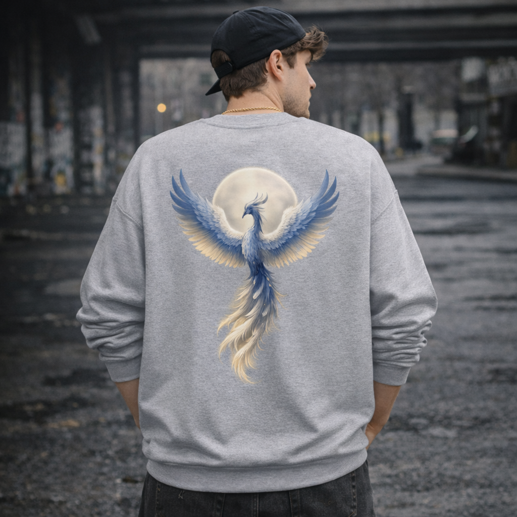 Shinora Moon Phoenix Sweat shirt(Unisex)｜月と鳳凰 ― 静かな強さ