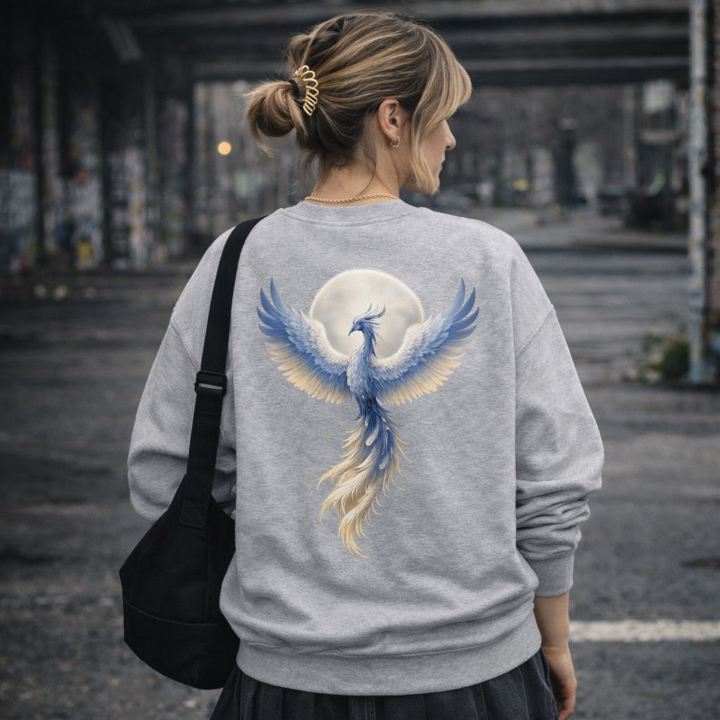 Shinora Moon Phoenix Sweat shirt(Unisex)｜月と鳳凰 ― 静かな強さ