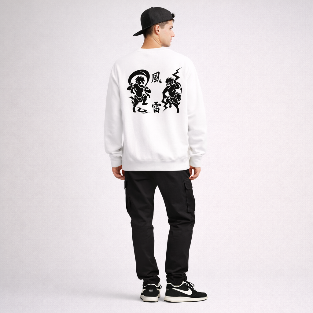 Shinora Wind & Thunder Crewneck Sweatshirt (Unisex)｜風雷の静
