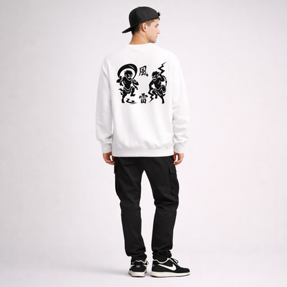 Shinora Wind & Thunder Crewneck Sweatshirt (Unisex)｜風雷の静